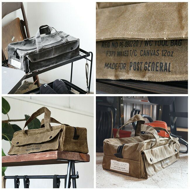 POST GENERAL ポストジェネラル WAXED CANVAS TOOL BAG BOXY ワックスドキャンバスツールバッグボクシー  98214008 【収納/ギアケース/アウトドア/キャンプ】