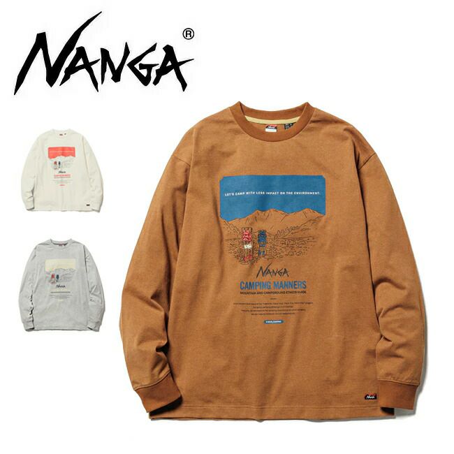 NANGA ナンガ ECO HYBRID CAMPING MANNERS PRINT L/S TEE エコ