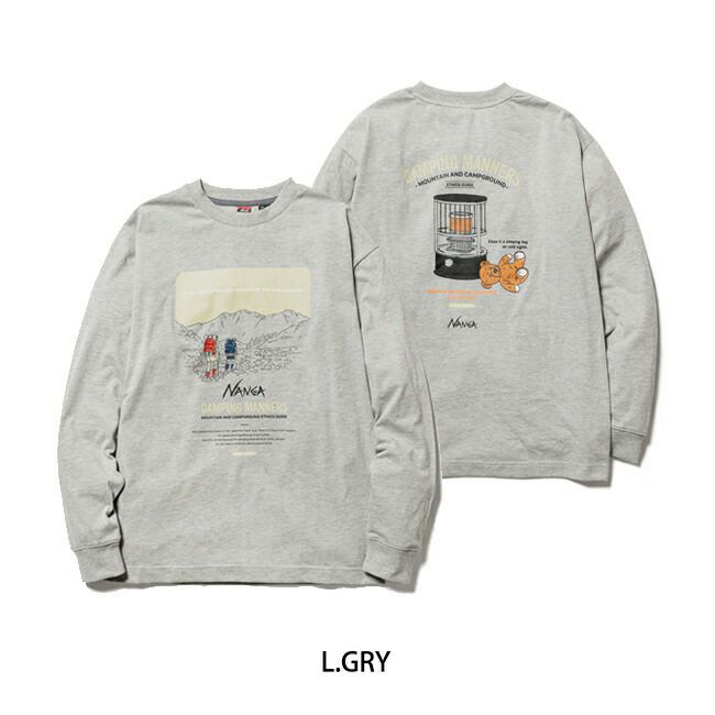 NANGA ナンガ ECO HYBRID CAMPING MANNERS PRINT L/S TEE エコ