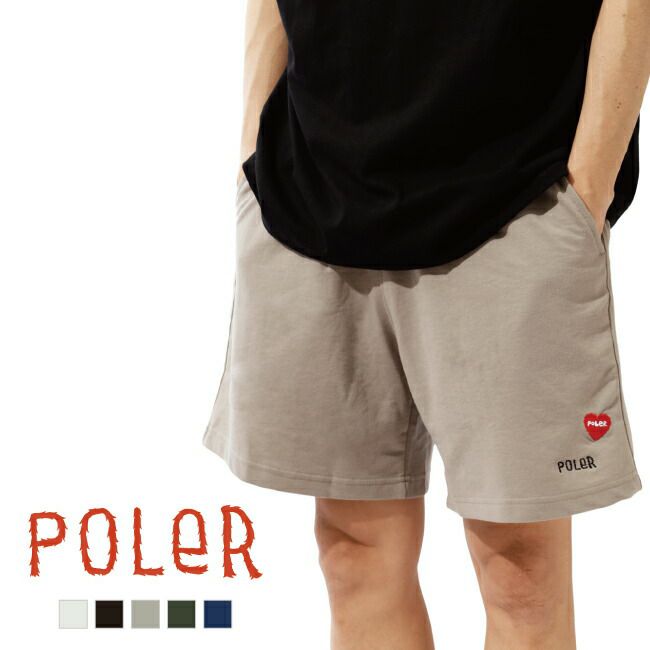 POLeR ポーラー PL別注 ミニ裏毛Logo Shorts ロゴショーツ PL23SS-01 【メール便・代引不可】