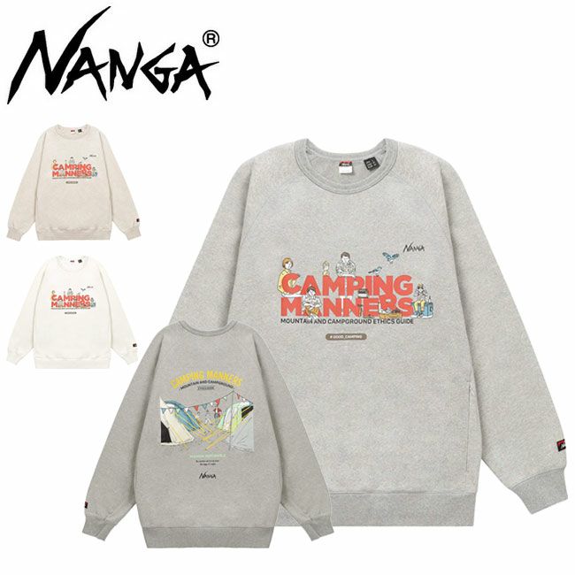 NANGA ナンガ ECO HYBRID CAMPING MANNERS PEG&ROPE SWEATSHIRT エコハイブリッドキャンピングマナー ペグ&ロープスウェットシャツ